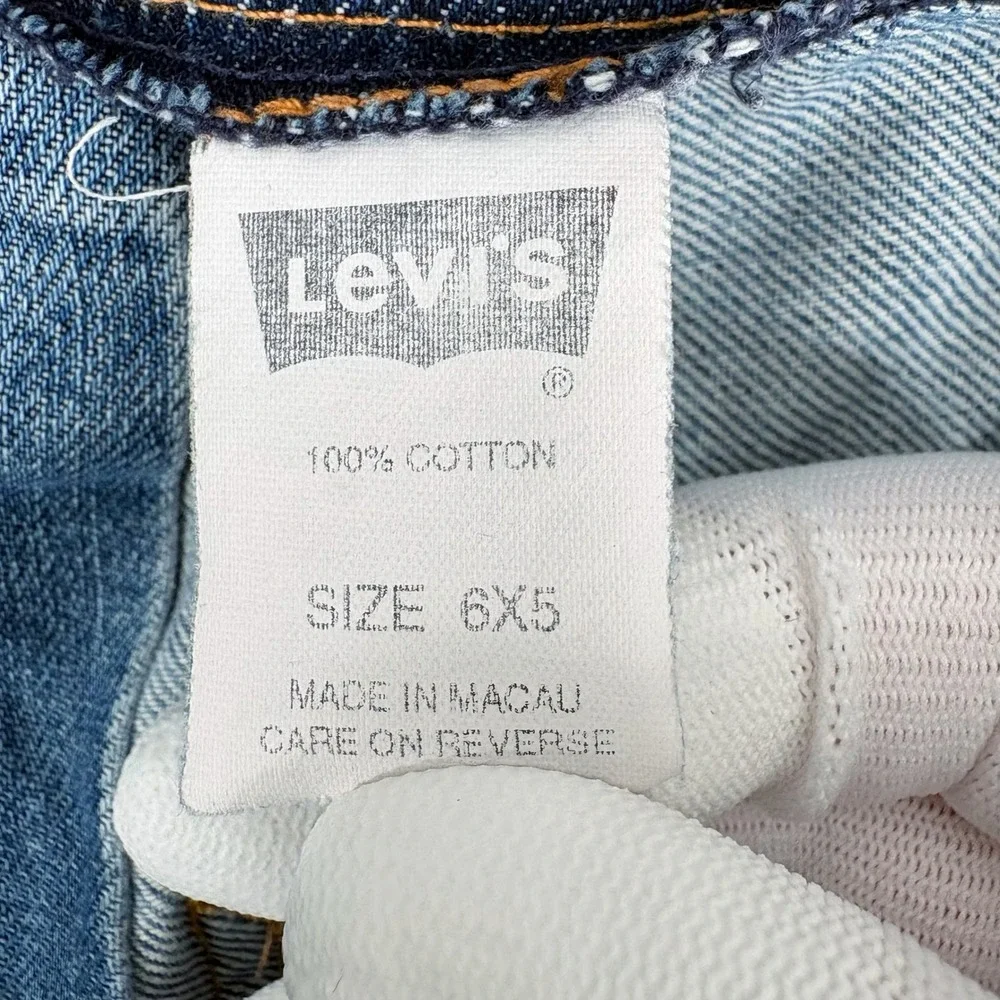 Vintage Y2K Levi's Utility High Waisted Jean Shorts‎ Womens 6x5 Blue Flap Pocket